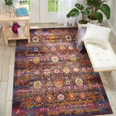 Vintage Kashan Red Multi Color