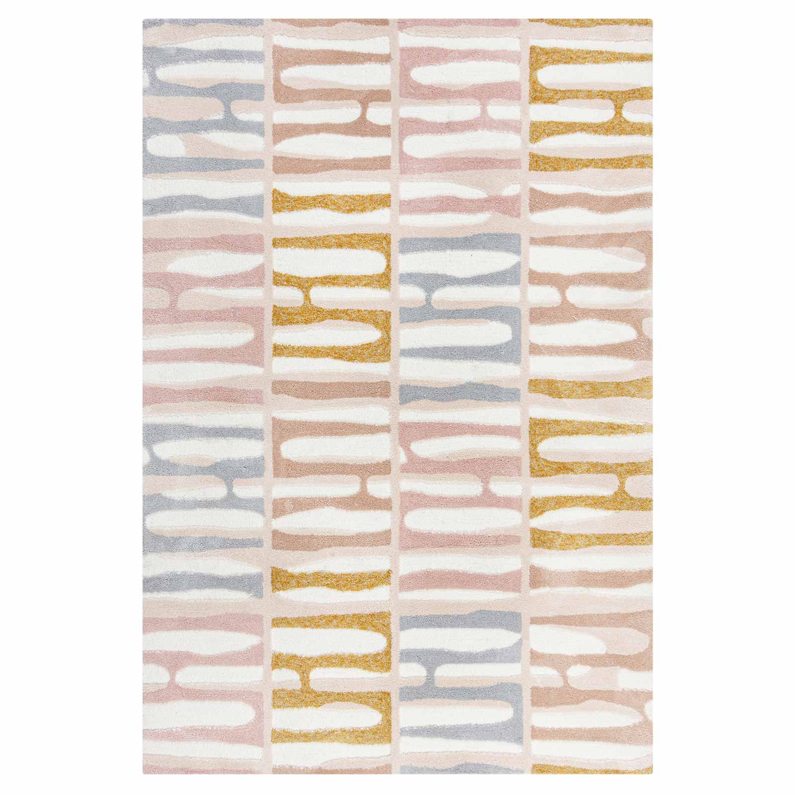 Zest Abstract Stripe Ochre Grey Blush - Image 4