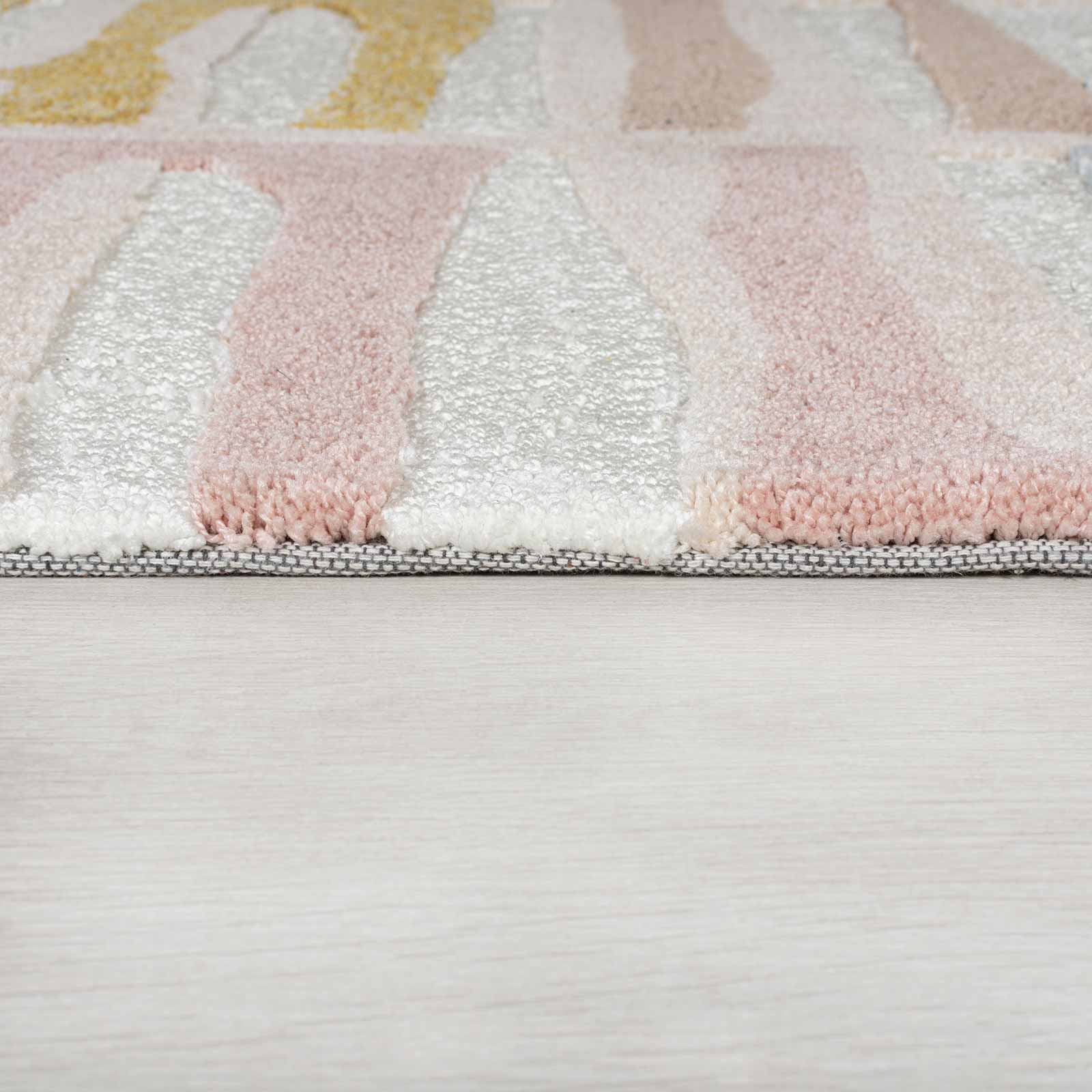 Zest Abstract Stripe Ochre Grey Blush - Image 2