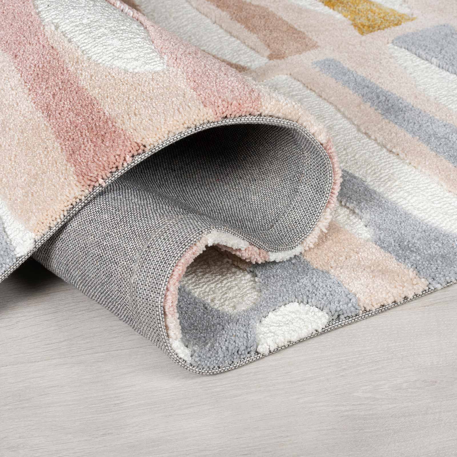 Zest Abstract Stripe Ochre Grey Blush - Image 5